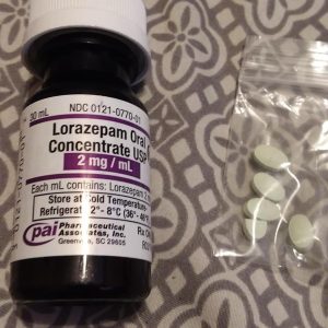 Flaske med Lorazepam Ativan oral opløsning til medicinsk brug